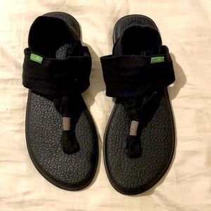 Sanuk Yoga Mat Sling Sandals Black, Women's 9